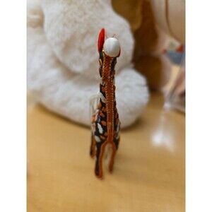 Vintage Silk Embroidered Christmas Ornaments Giraffe